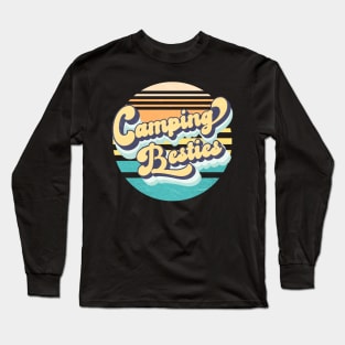 Camping Besties Retro Camping Lover Camper Best Friends Gift Long Sleeve T-Shirt